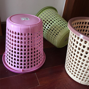 家用客厅卧室卫生间办公室无盖网眼镂空小垃圾桶塑料收纳桶废纸篓