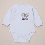 外贸日单西家婴幼儿纯棉长袖 三角包屁哈衣春秋空气棉料柔软0 1岁