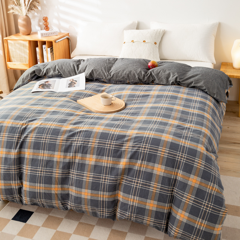 全棉水洗棉色织纯棉被套