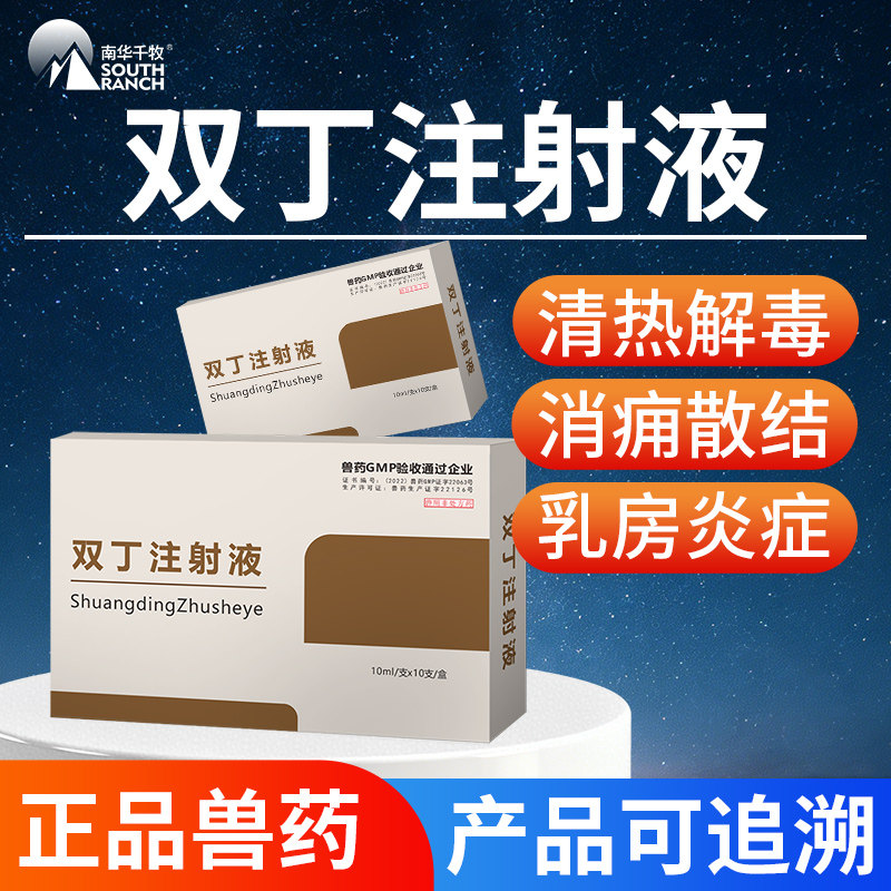 双丁注射液母牛用清热解毒退热奶牛乳房炎肿块消痈散结针剂乳炎康