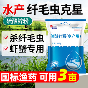 硫酸锌粉水产养殖小龙虾蟹塘甲壳纤毛虫克星黑丝长毛附着物纤虫净