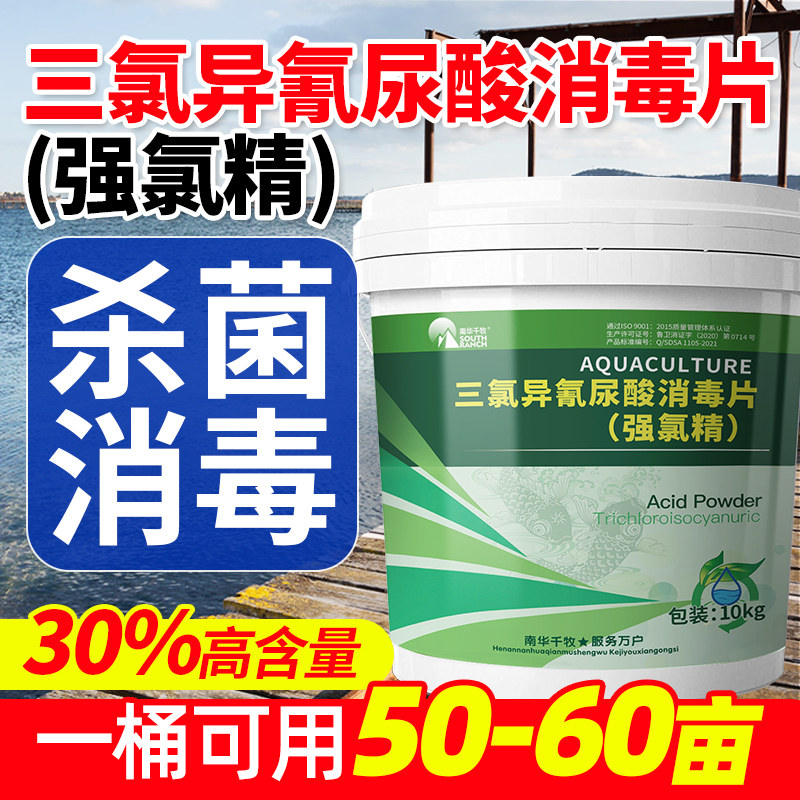 氯片强氯精游泳池鱼池塘杀菌消毒片灭藻臭除三氯异氰尿酸水产养殖