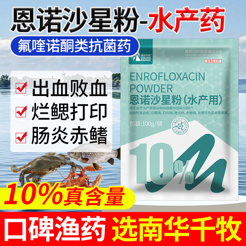 10%恩诺沙星水产出血败血烂鳃打印肠道炎赤鳞鱼病药水产养殖-封面