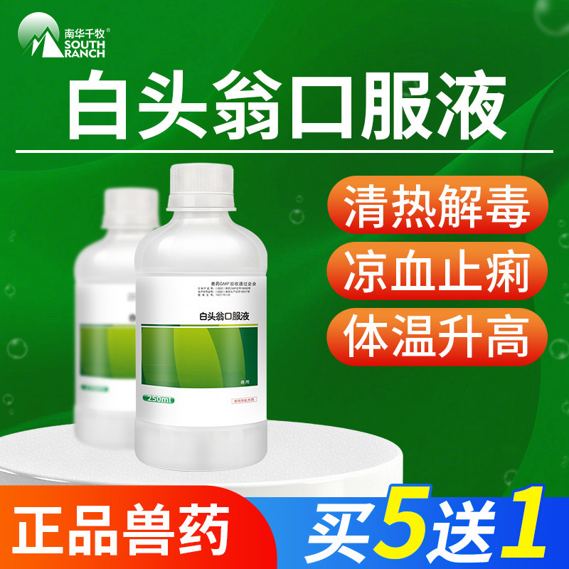 兽药白头翁口服液兽用猪牛羊禽鸡药腹泻拉稀血便痢疾停止痢停溶液