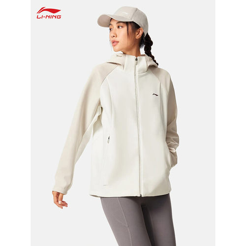 李宁运动风衣女2025冬季加绒保暖防泼水宽松运动服外套AFDVB70