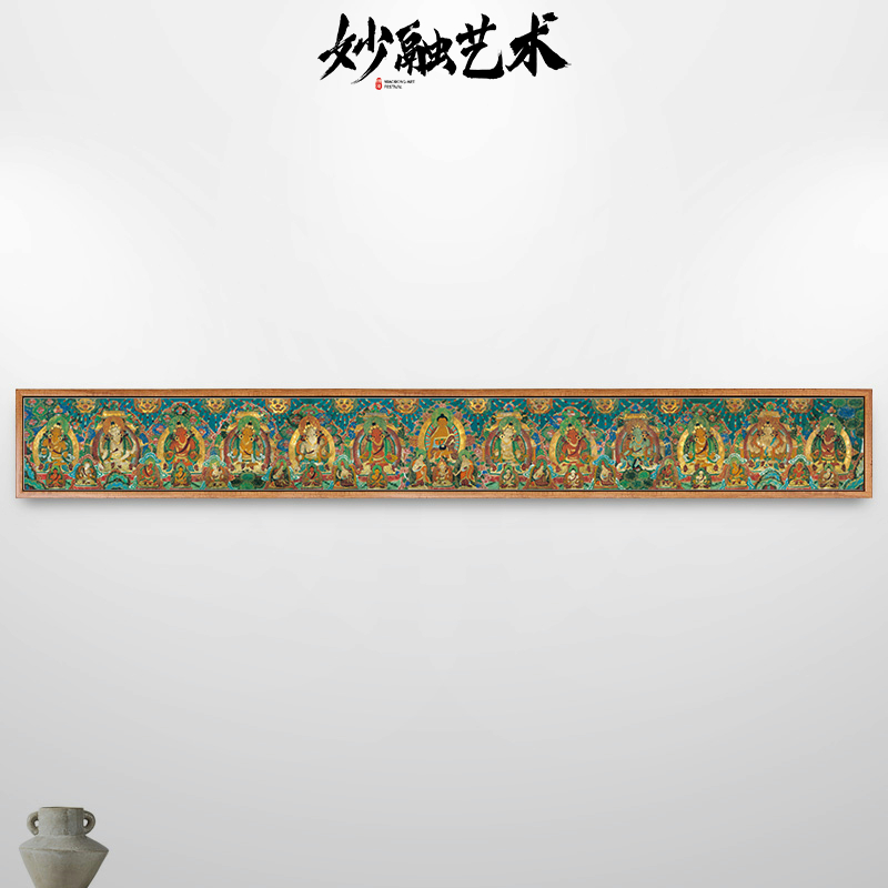 唐卡佛陀菩萨画像密宗藏传佛像挂画佛堂装饰画茶室背景墙壁画长幅-封面