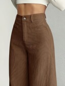 女 长裤 Casual Trousers Women 欧美时尚 Pants 休闲宽松高腰阔腿裤