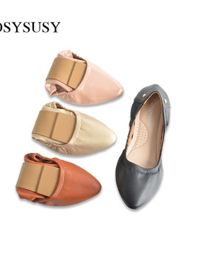 女士鞋尖头蛋卷鞋软底女士鞋子新款平底芭蕾风孕妇鞋Ballet shoes