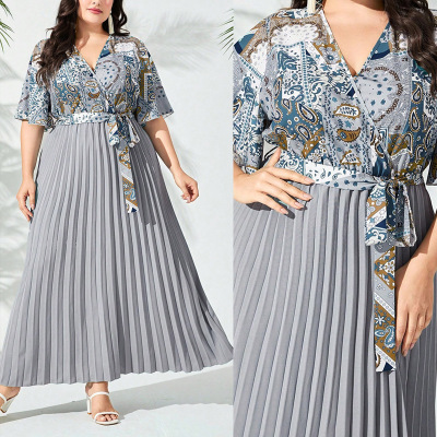 Plus size summer Women Fashion dress 大码气质显瘦连衣裙
