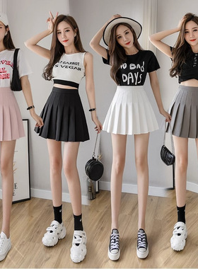 高腰百褶防走光短裙 Women's high waisted pleated short skirt