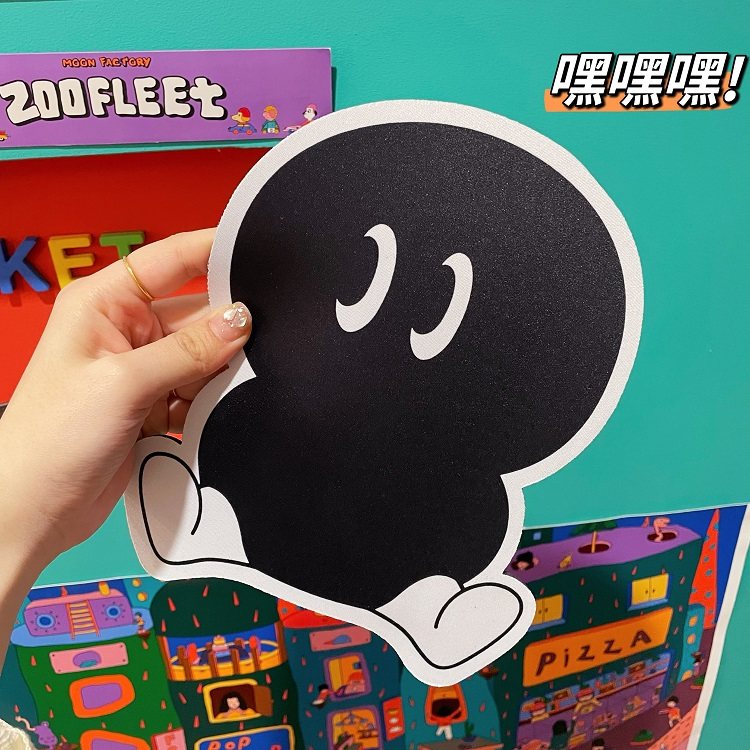 黑仔鼠标垫简约可爱办公游戏异形垫桌垫ins橡胶呆萌加厚防滑卡通