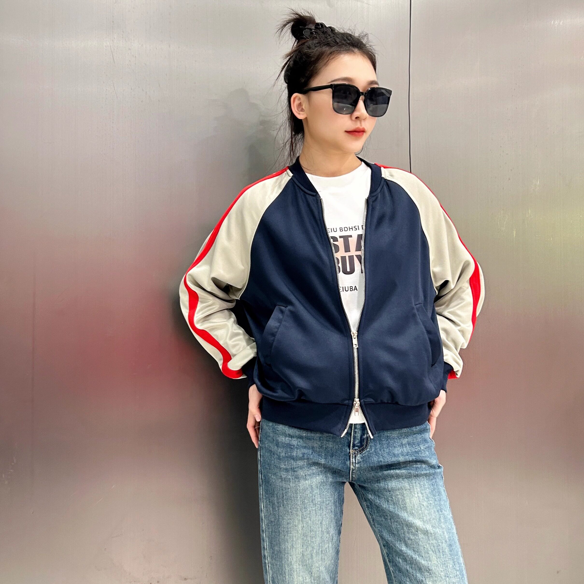 高级感外套女2025春秋短款韩版休闲拼色运动春季拼接时尚棒球服女