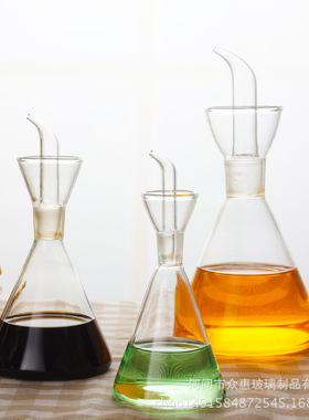 厨房用品油壶玻璃磨砂醋瓶控玻璃家用高油壶硼厂家硅酱创意供应