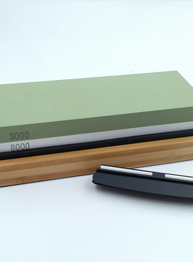 3000 8000目双面油石送竹底座刀夹精磨抛光天然家用磨石