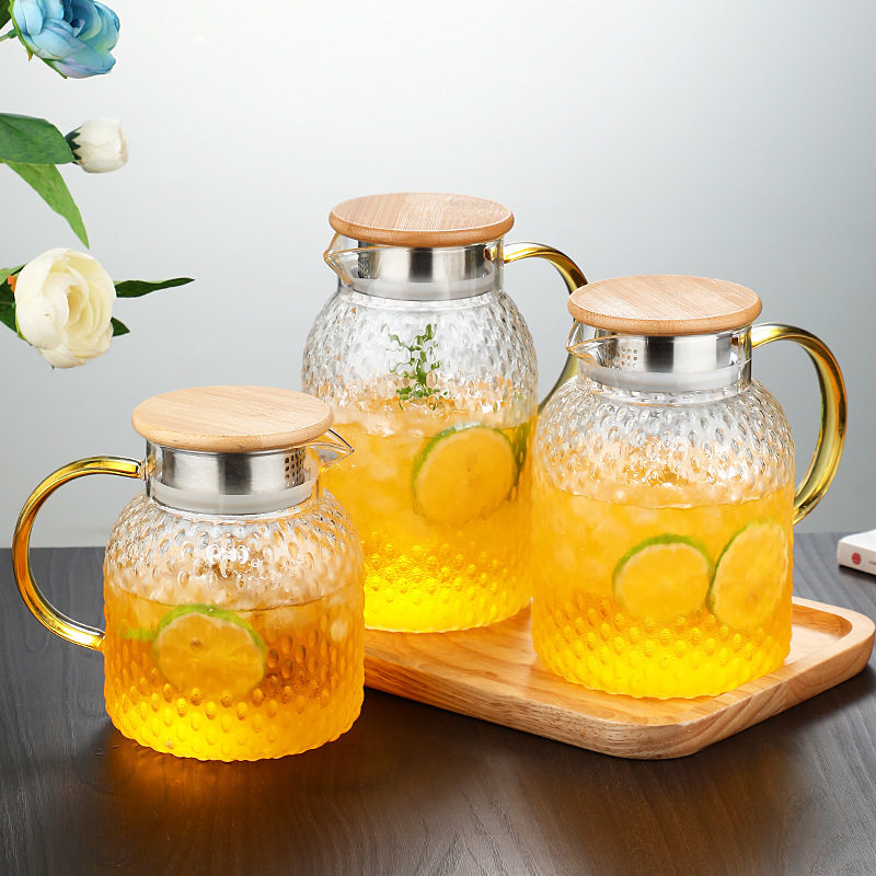耐热玻璃冷水壶大容量米粒凉水杯围炉煮茶泡茶壶套装茶具扎壶创意