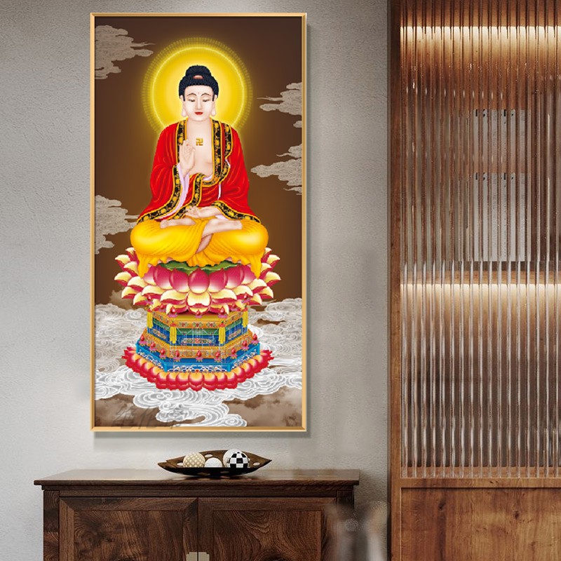 大日如来装饰画家用佛像挂画中式佛画佛堂壁画毗卢遮那佛唐卡挂画