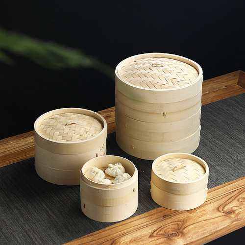 竹蒸笼手工制作多蒸格美味不用等