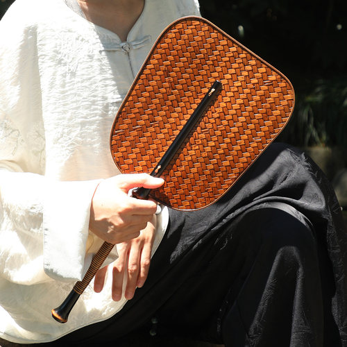 大漆竹编芭蕉扇手工制作纳凉蒲扇