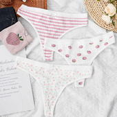 女亲肤纯棉裆日系少女三角裤 CINVIK甜美碎花印花丁字裤 棉质内裤