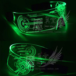 赛博朋克2077酒吧中国新说唱L4WUDU雾都未来科技科幻LED发光眼镜