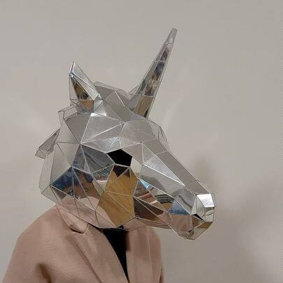 酒吧夜店服歌手ds舞队gogo作秀派对舞会未来科幻镜面亮片创意头饰