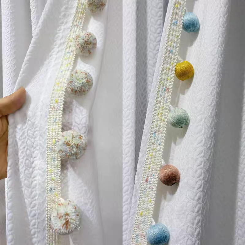 窗帘花边法式风彩色毛球流苏装饰立边拼接家纺辅料零剪,居家布艺,花边/蕾丝,淘宝优惠券,粉丝福利购,淘宝优惠卷