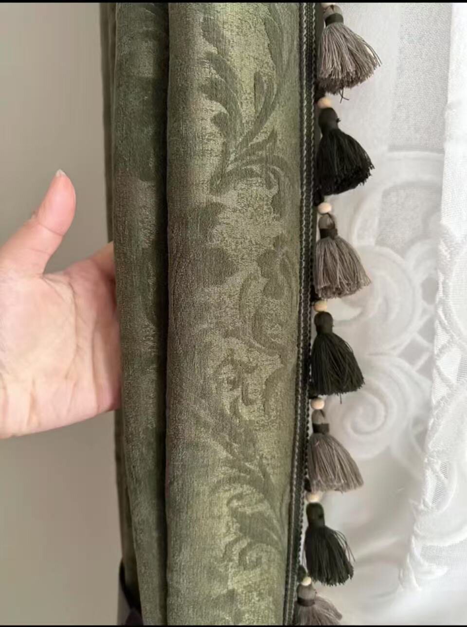 新款窗帘花边家居辅料复古棉线珠穗子窗幔窗纱装饰配件流苏