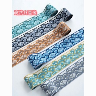 复古民族云纹花边提花沙发diy辅料汉服窗帘坐垫手工拼接装饰布艺