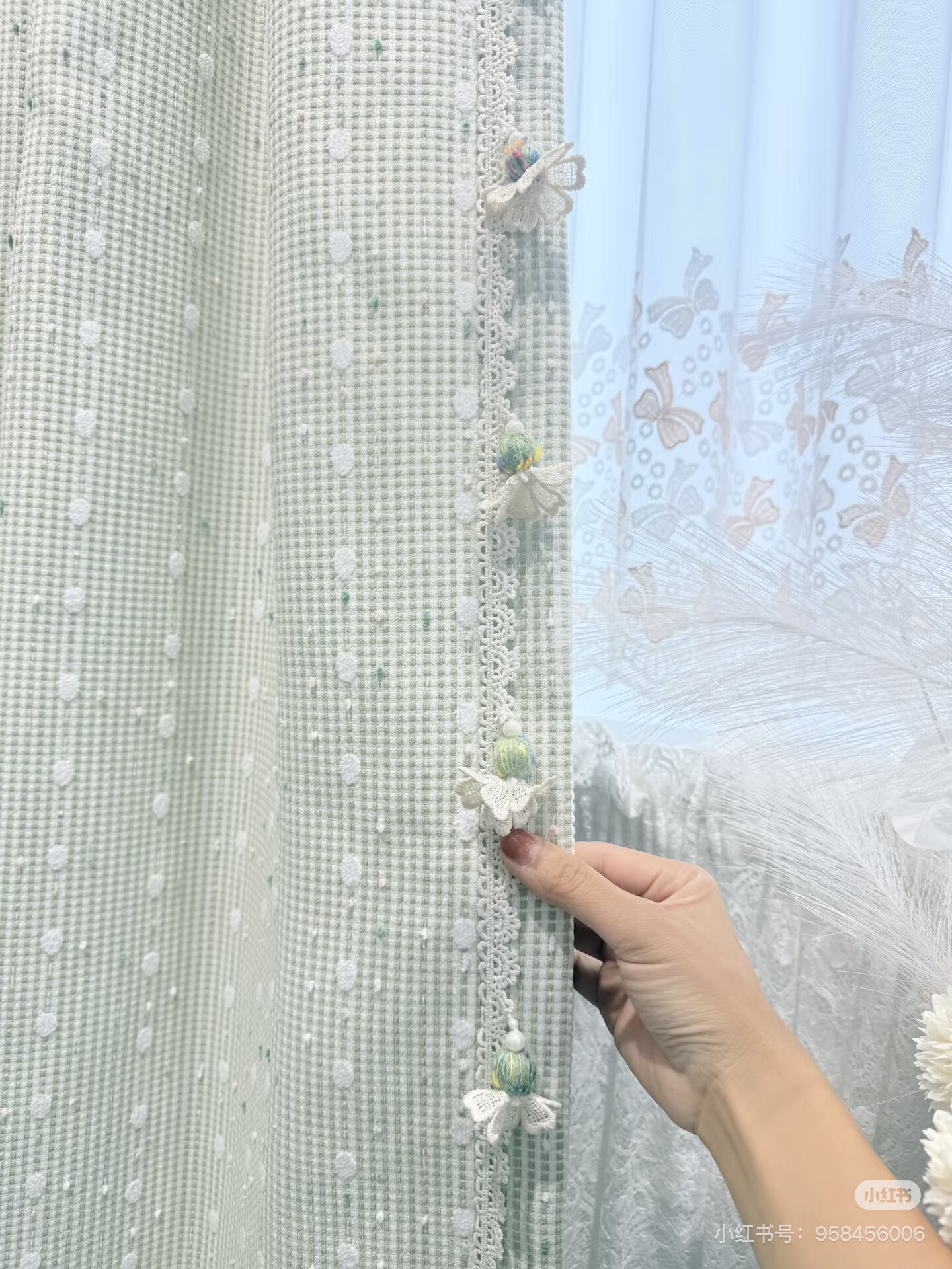 新款窗帘花边轻奢法式蕾丝花朵吊穗花边装饰立边拼接家纺辅料零剪