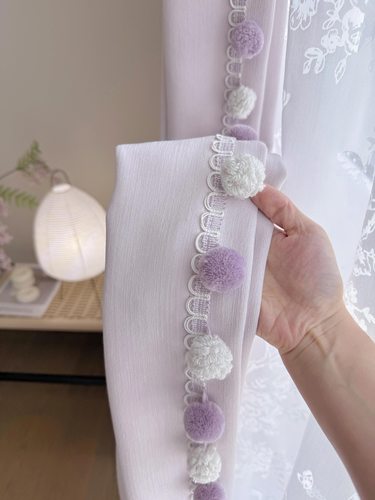 窗帘花边辅料复古沙发抱枕高端居家布艺棉质多色毛球软配饰