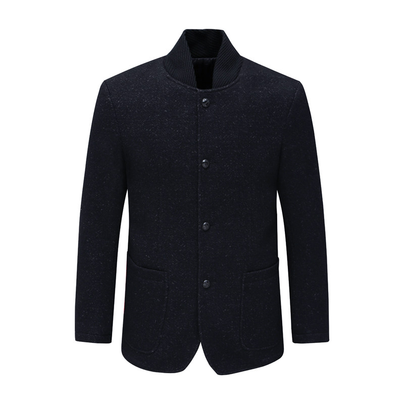 YW284杰K善R换季断码清仓秋冬中年男士71.2％羊毛呢薄款棉衣外套