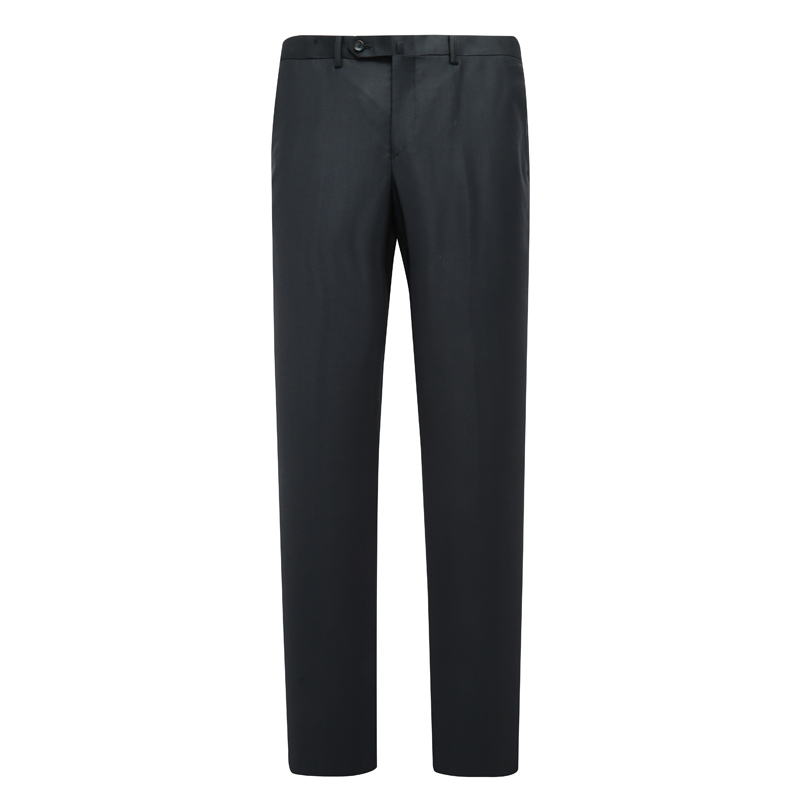 职业正装黑蓝色中腰直筒羊毛西裤