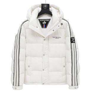 H980换季断码清仓冬季男士简约休闲百搭白色连帽加厚白鸭绒羽绒服