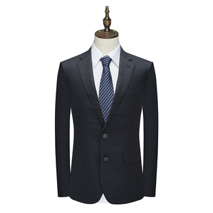 MY317美 断码清仓春秋款男士职业正装深蓝色70%羊毛两粒扣单西服