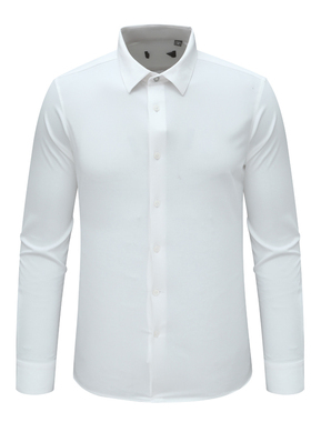 F3805鸟断码清仓春秋男士商务职业装百搭白色舒适弹力长袖衬衫