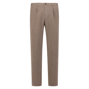 简约商务休闲中腰直筒有褶褐色单西裤 男士 清仓春秋款 J1645鸟断码