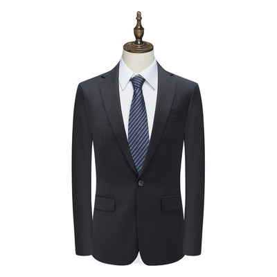 黑色60.1％绵羊毛职业装西服