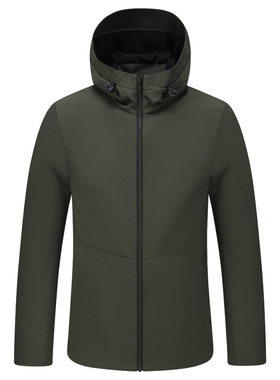 Y1268路易换季断码清仓秋季款男士时尚户外休闲军绿色连帽夹克衫