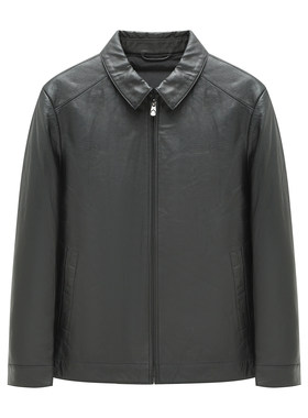 H1265断码清仓秋冬男士商务休闲轻薄百搭黑色翻领羊皮羽绒服外套