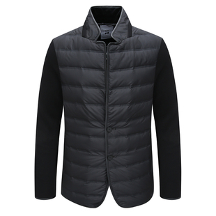 CA677卡换季断码清仓秋冬中年男士黑色立领88.3%白鸭绒薄羽绒服