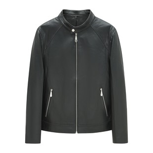 时尚 H1297 男士 清仓春秋款 休闲潮流百搭小立领绵羊皮真皮皮衣 断码