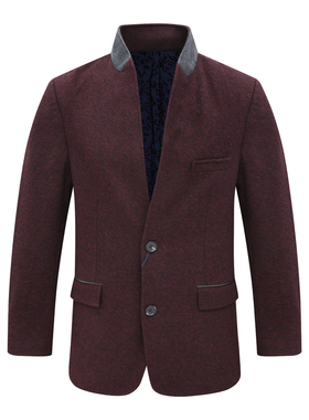 SF267圣换季断码清仓秋冬男士暗红色商务休闲立领58.7羊毛呢大衣