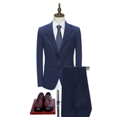 高支150`S羊毛意大利面料深蓝色套装 DL6 清仓男士 断码 西服 帝换季
