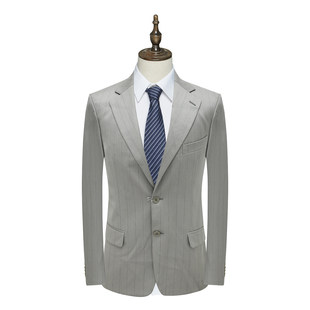 羊毛两粒扣无开衩浅绿色西装 PL50皮断码 商务职业装 男士 清仓春秋款