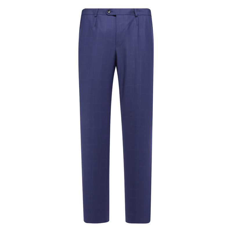 J1611鸟断码清仓春秋款男士商务绅士蓝色格纹中腰直筒职业装西裤,男装,西裤,淘宝优惠券,粉丝福利购,淘宝优惠卷