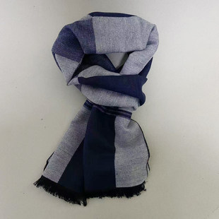 H1381断码清仓春秋款男士舒适亲肤简约商务休闲百搭拼色保暖围巾