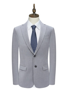 B1622鸟断码清仓春秋款男士职业正装62.6％绵羊毛灰色两粒扣西服