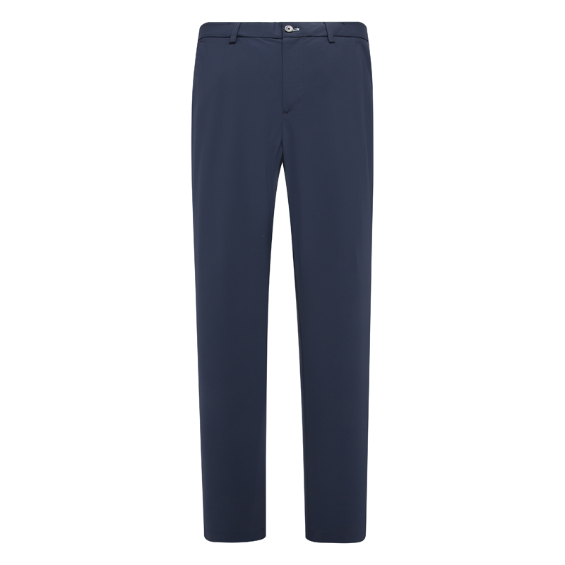 亲肤弹力中腰直筒深蓝色休闲裤