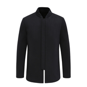 KL393凯LAI换季 百搭黑色棒球领78％羊毛呢大衣 男士 断码 清仓秋冬款