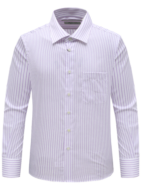 DN97斯D博N换季断码清仓男士职业装紫色条纹140‘S棉高支长袖衬衫